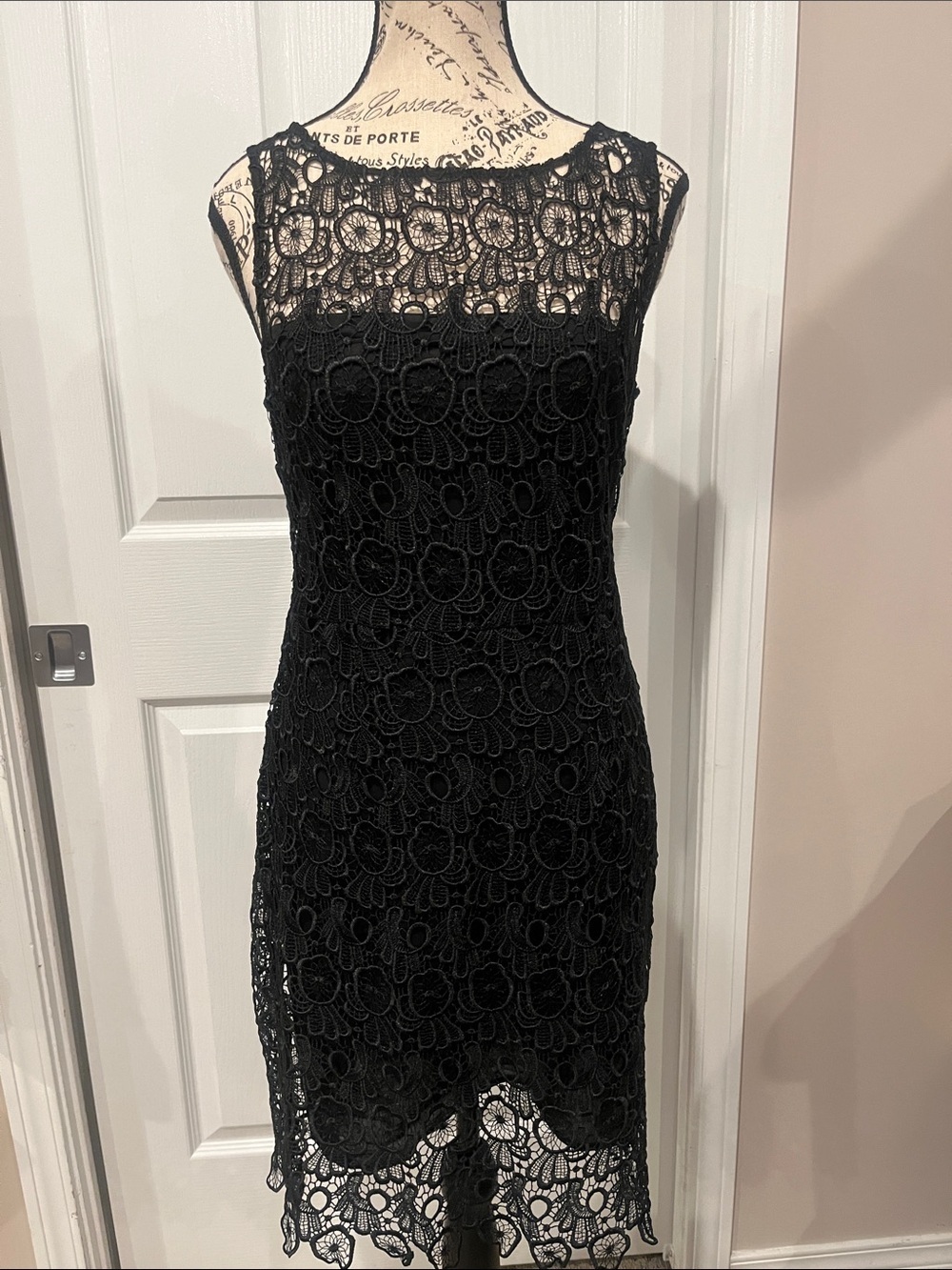 BB Dakota Renley black lace embellished fit & flare, mini dress